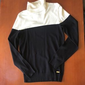 Calvin Klein Black & White Turtleneck Sweater